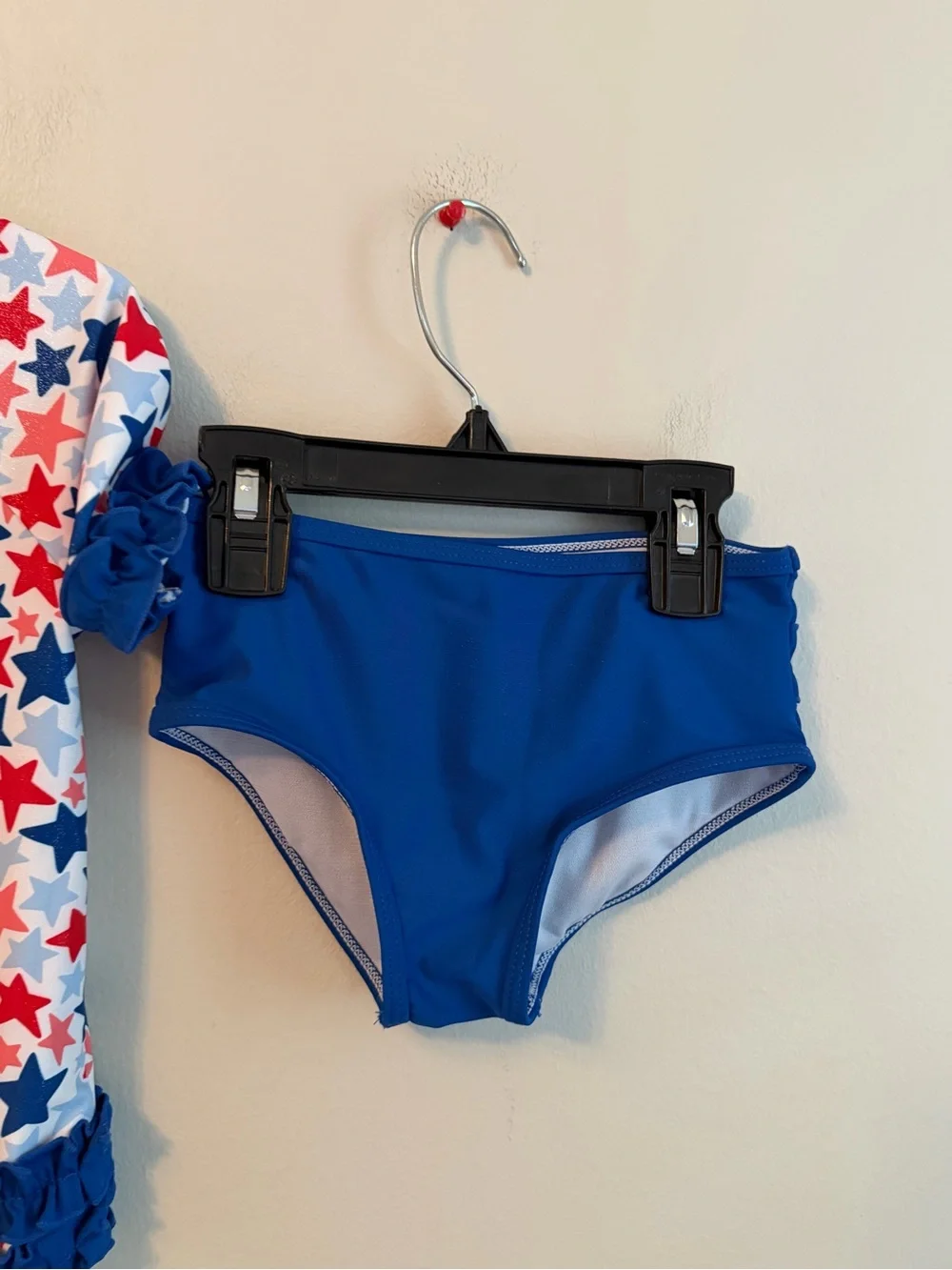Ruffle Butts Kids Star-Print Rash Guard Swim Set - Red, White & Blue